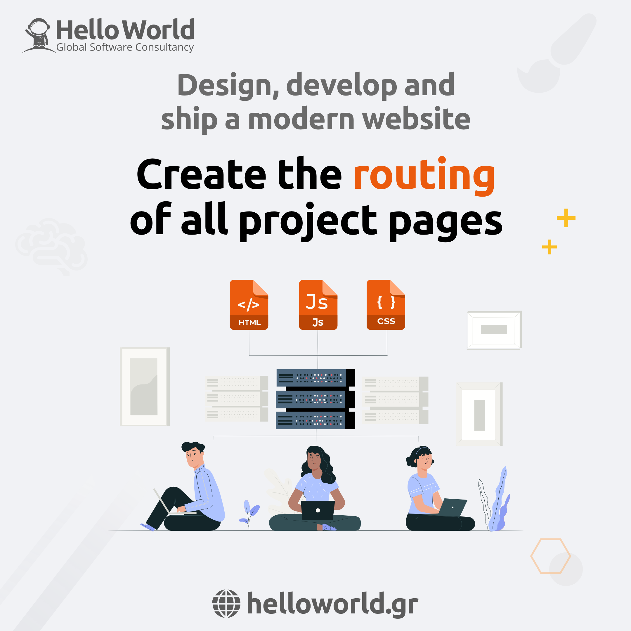 Create a Modern Website: Create the routing of all project pages